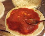 A picture of step 4 of Flatbread Pizza Super Supreme.