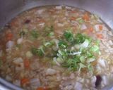 A picture of step 4 of Macrobiotic Recipe: Brown Rice Gruel with lots of Veggies.