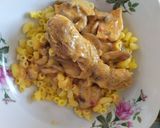 Gluténmentes, tojásmentes gombás tejszínes csirkecomb recept fázis 4 fotója