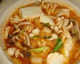 A picture of step 1 of Sort-of Kimchi Hot Pot.