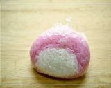 A picture of step 2 of My Melody Onigiri Character Bento.