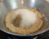 A picture of step 4 of Valentine's Red Semolina Halwa.