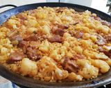 A picture of step 6 of Pork Rib and Cauliflower Paella.