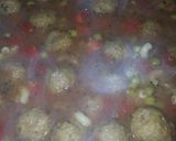 A picture of step 3 of Italian meatball & pasta soup.