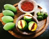 A picture of step 2 of Stuff mango pickle.