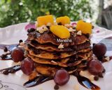 A picture of step 9 of Millets Fruits Choco-chips pancakes 🥞(5min Dish).