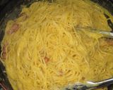 A picture of step 11 of Pasta Carbonara.
