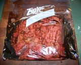 A picture of step 2 of Banging marinated steak.