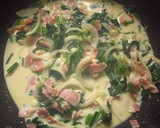 A picture of step 5 of Spinach and Bacon Cream Pasta.