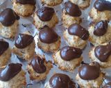 A picture of step 7 of Vickys Coconut Chocolate Macaroons GF DF EF SF NF.