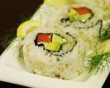 A picture of step 7 of Salmon & Dill California Roll.