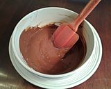A picture of step 3 of Tiramisu Cream Filled Chocolate Cakes.