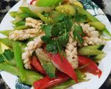 Hình bước làm 5 của món Mực xào dưa cà