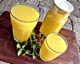 A picture of step 11 of Minty mango juice.