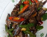 Foto langkah ke 9 dari resep Resep ati ayam dan ikan asin tumis cabe hijau pedes manis.