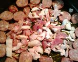 A picture of step 1 of multi meat chili.