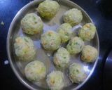 A picture of step 5 of Chainese manchurian with soup and fried rice.