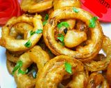 A picture of step 6 of Onion rings pakora.