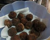 A picture of step 6 of chicken meatballs in chicken cream soup sauce.