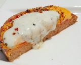 A picture of step 6 of Spam Pizza Top Blue Cheese Sauce.