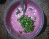 A picture of step 3 of Beetroot Rayta.