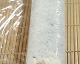 A picture of step 8 of California Roll using Grilled Salmon.