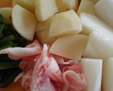 A picture of step 1 of Perfectly Spicy Kimchi Nikujaga (Meat and Potatoes).