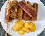 A picture of step 5 of French Toast Rolls Filled with chocolate.