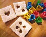 A picture of step 1 of Cut-out Party Sandwiches.