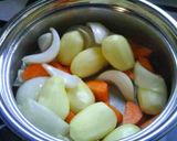 A picture of step 3 of Stewed New Potato, Sweet Onion, and Spring Cabbage.