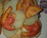 A picture of step 2 of Bombay sandwich.