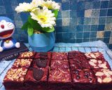 Foto langkah ke 10 dari resep BROWNIES RED VELVET ♥.