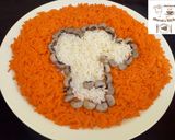 A picture of step 6 of White and orange rice (cookpad logo).