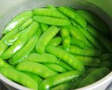 A picture of step 2 of Chikuwa, Snow Pea, and Sesame Vinegar Miso Mix.