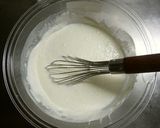A picture of step 3 of Creamy Bavarois with Kiwi Syrup.