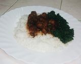 A picture of step 15 of Gizzard with rice and greens.