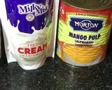 A picture of step 2 of Vanilla-Mango Panna Cotta & Coffee/Espresso Panna Cotta.
