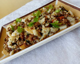 A picture of step 8 of Sinasir chunks with minced meat.