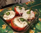 Une image de l'étape 8 de Poivrons rouges farcis au chapon, mozzarella di buffala et origan.