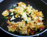 A picture of step 3 of Jalepeno Scramble Eggs.