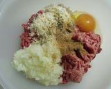 A picture of step 2 of "Family Restaurant" Style Hamburger Steaks with Enoki Mushroom Ankake Sauce.
