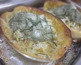 A picture of step 5 of Spaghetti squash with Pesto Sauce.