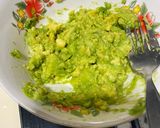 A picture of step 1 of Guacamole dip.