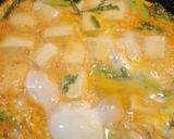 A picture of step 3 of Sukiyaki-style Chrysanthemum Greens & Tofu with Scrambled Eggs.