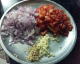 A picture of step 3 of Matar Paneer.
