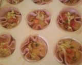 A picture of step 3 of Heidi's Omelette Egg and Ham Cups.