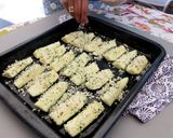 A picture of step 2 of Turkey Burgers with Balsamic-Fig Preserves and Roasted Parmesan Zucchini Sticks.