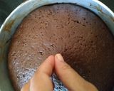 A picture of step 8 of Eggless Layered chocolate strawberry orange cake.