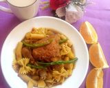 A picture of step 3 of Macaroni n potato jollof with Nescafe.