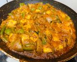 A picture of step 8 of Kadai paneer.